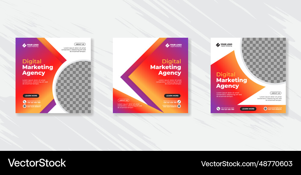 Digital business event social media post template Vector Image