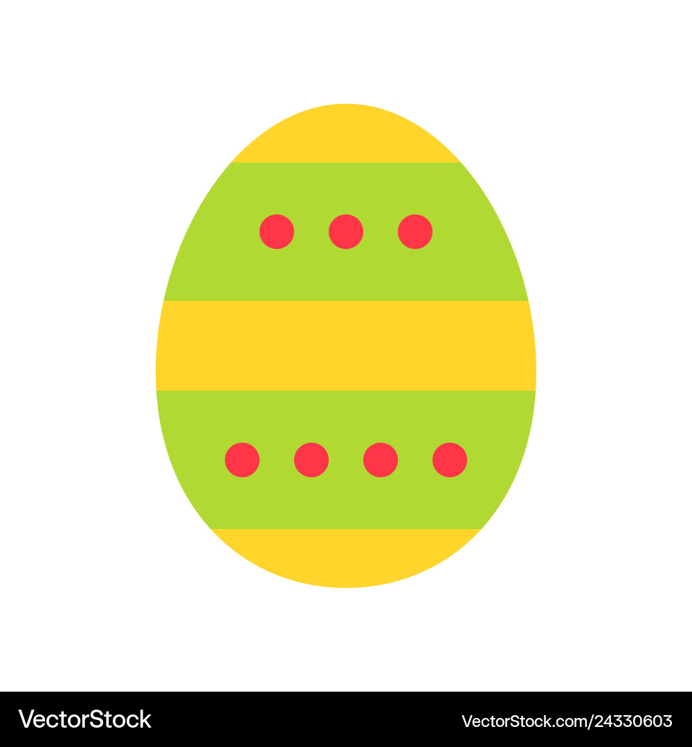 Easter egg isolated flat style icon Royalty Free Vector
