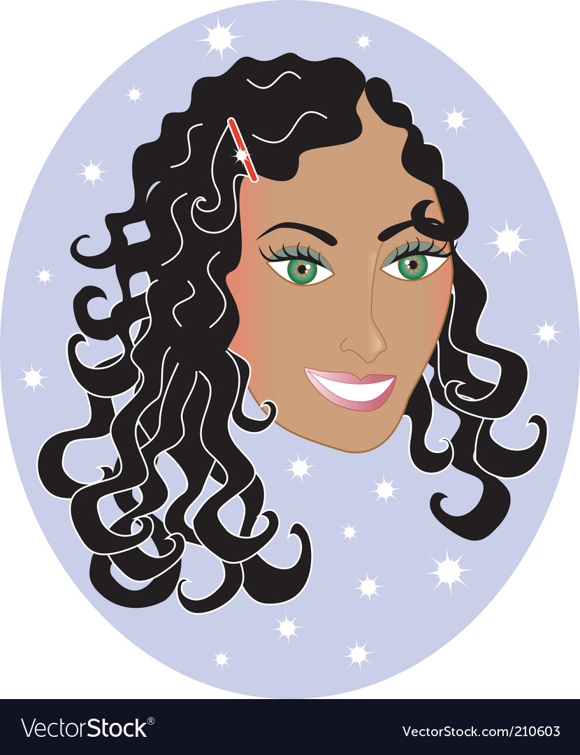 Girl With Wavy Hair Royalty Free Vector Image Vectorstock