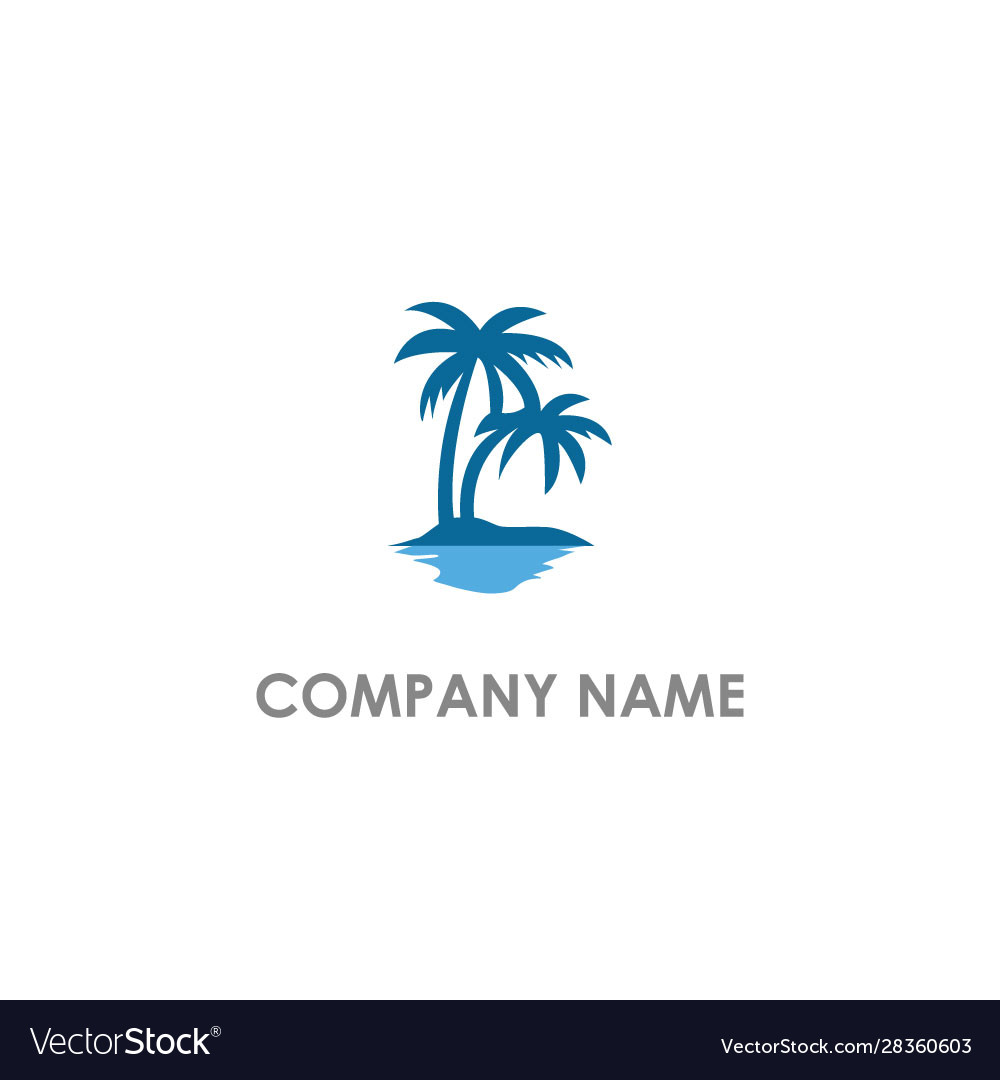 Palm tree beach logo Royalty Free Vector Image