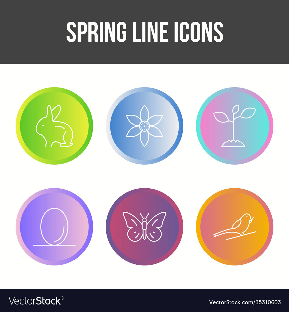 Spring line icon set Royalty Free Vector Image