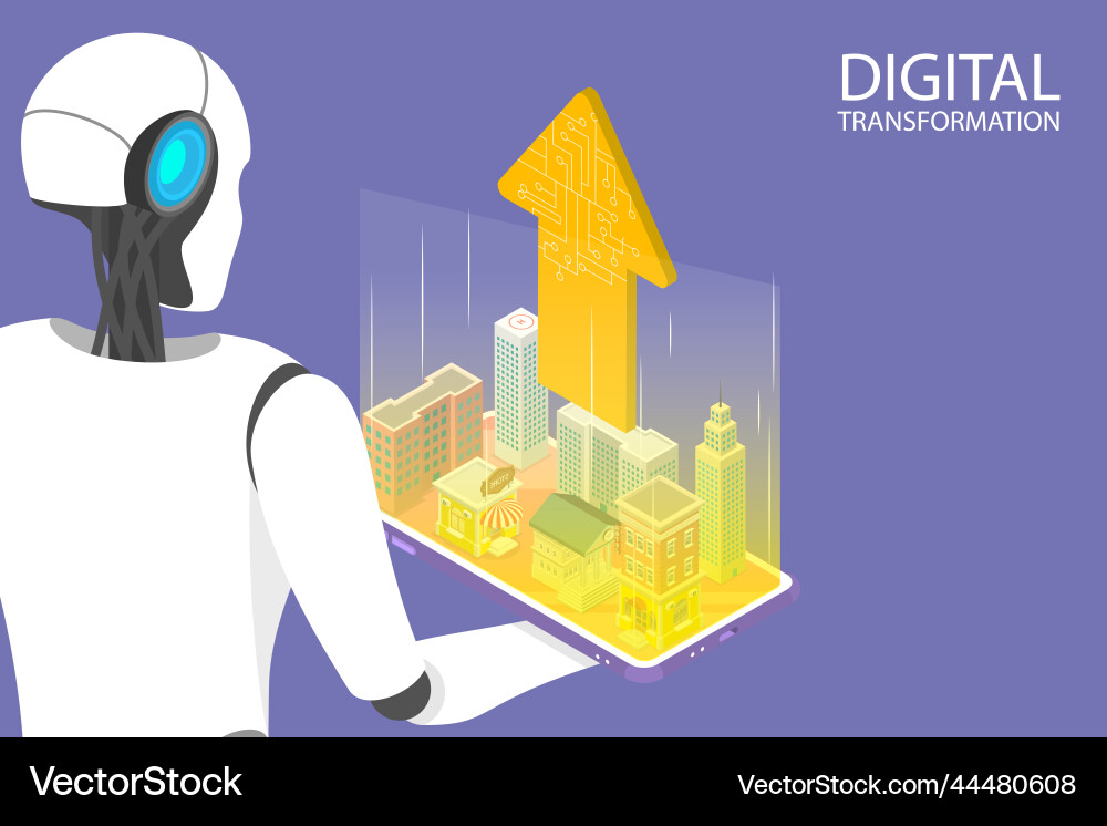 3d isometric flat conceptual Royalty Free Vector Image