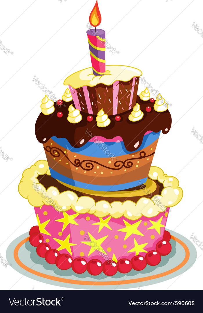 Download Birthday cake Royalty Free Vector Image - VectorStock