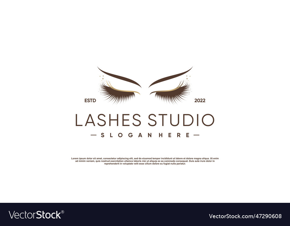 Eyelashes beauty logo for business with creative Vector Image