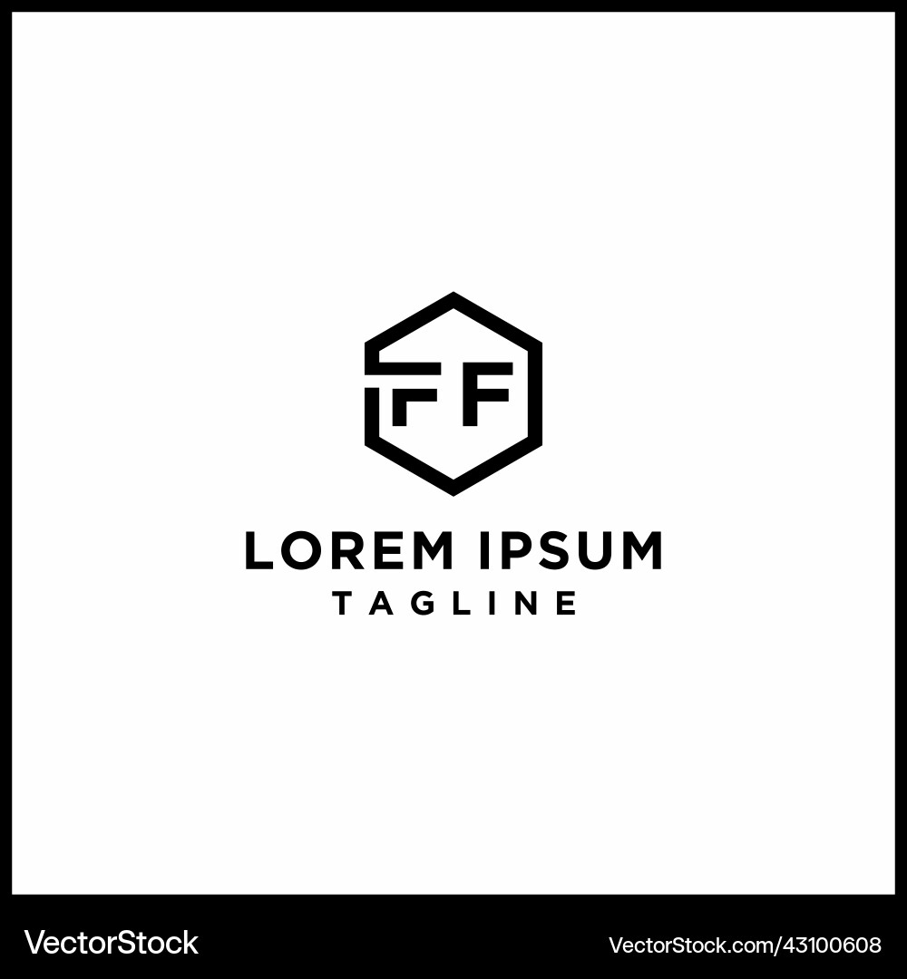Ff hexagon logo Royalty Free Vector Image - VectorStock