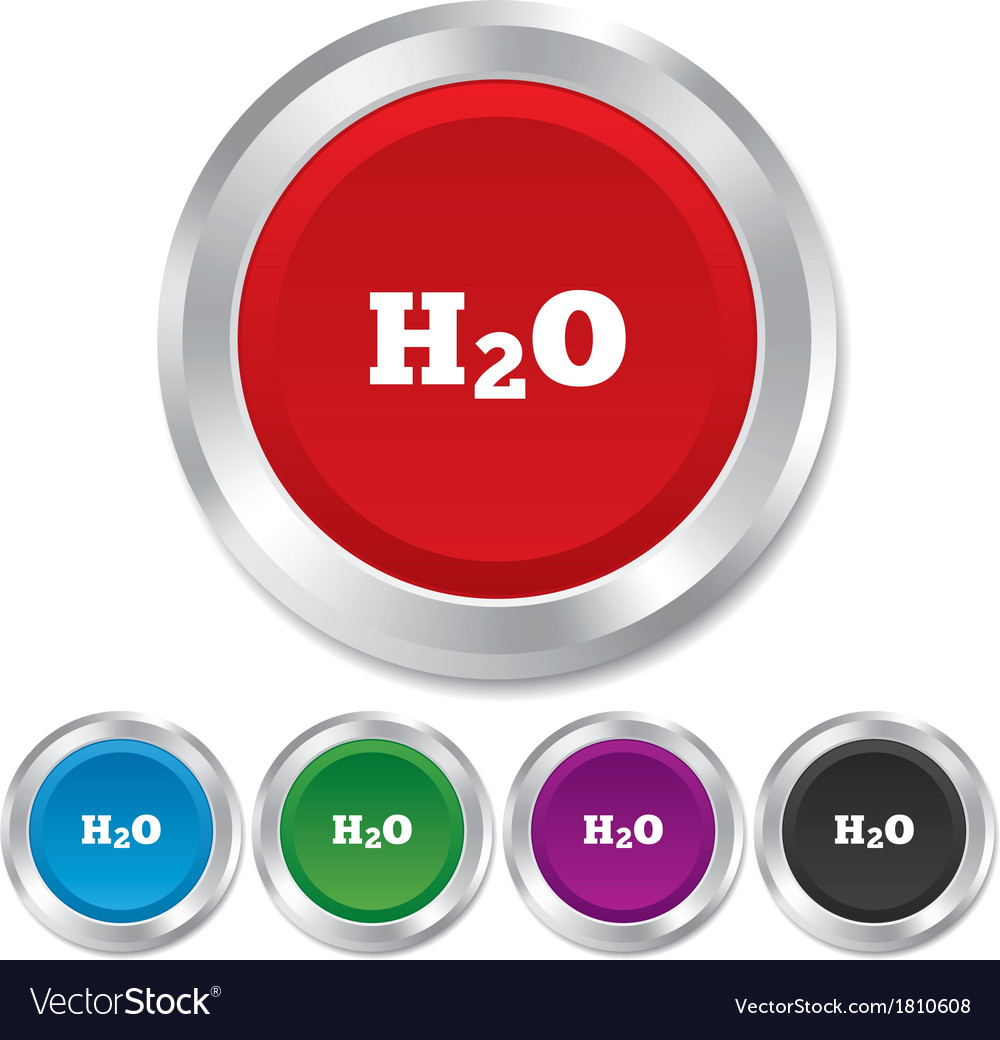 H2o water formula sign icon chemistry symbol Vector Image