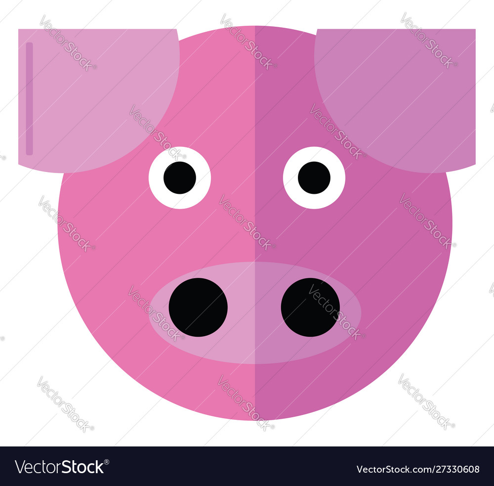 Pink Pig On White Background Royalty Free Vector Image