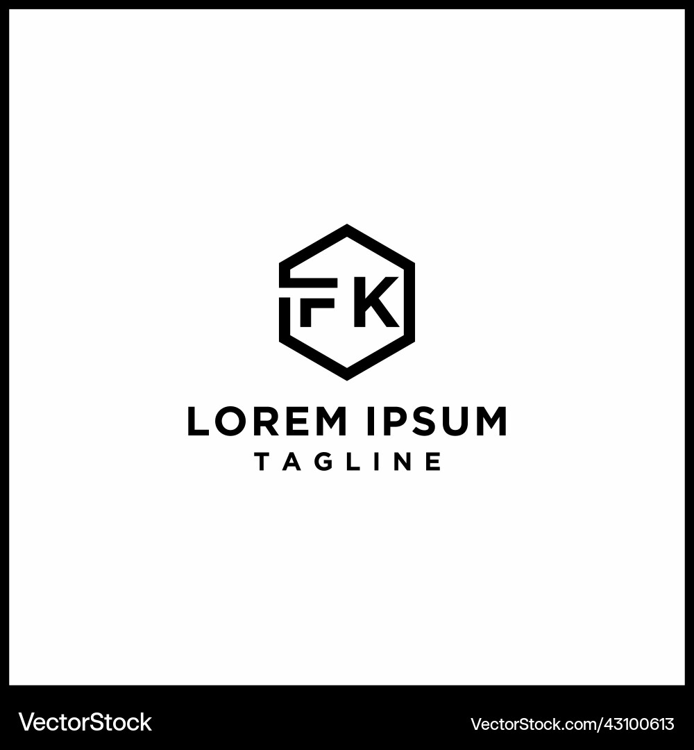 Fk hexagon logo Royalty Free Vector Image - VectorStock