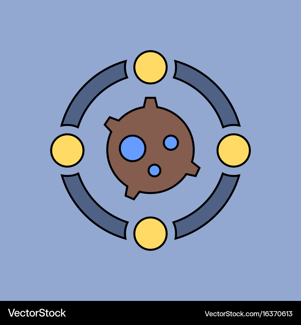 Flat icon design collection satellite between Vector Image