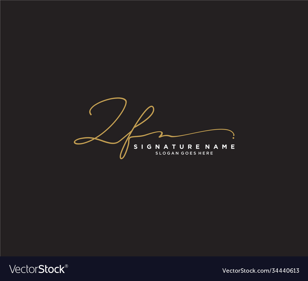 Letter zf signature logo template Royalty Free Vector Image