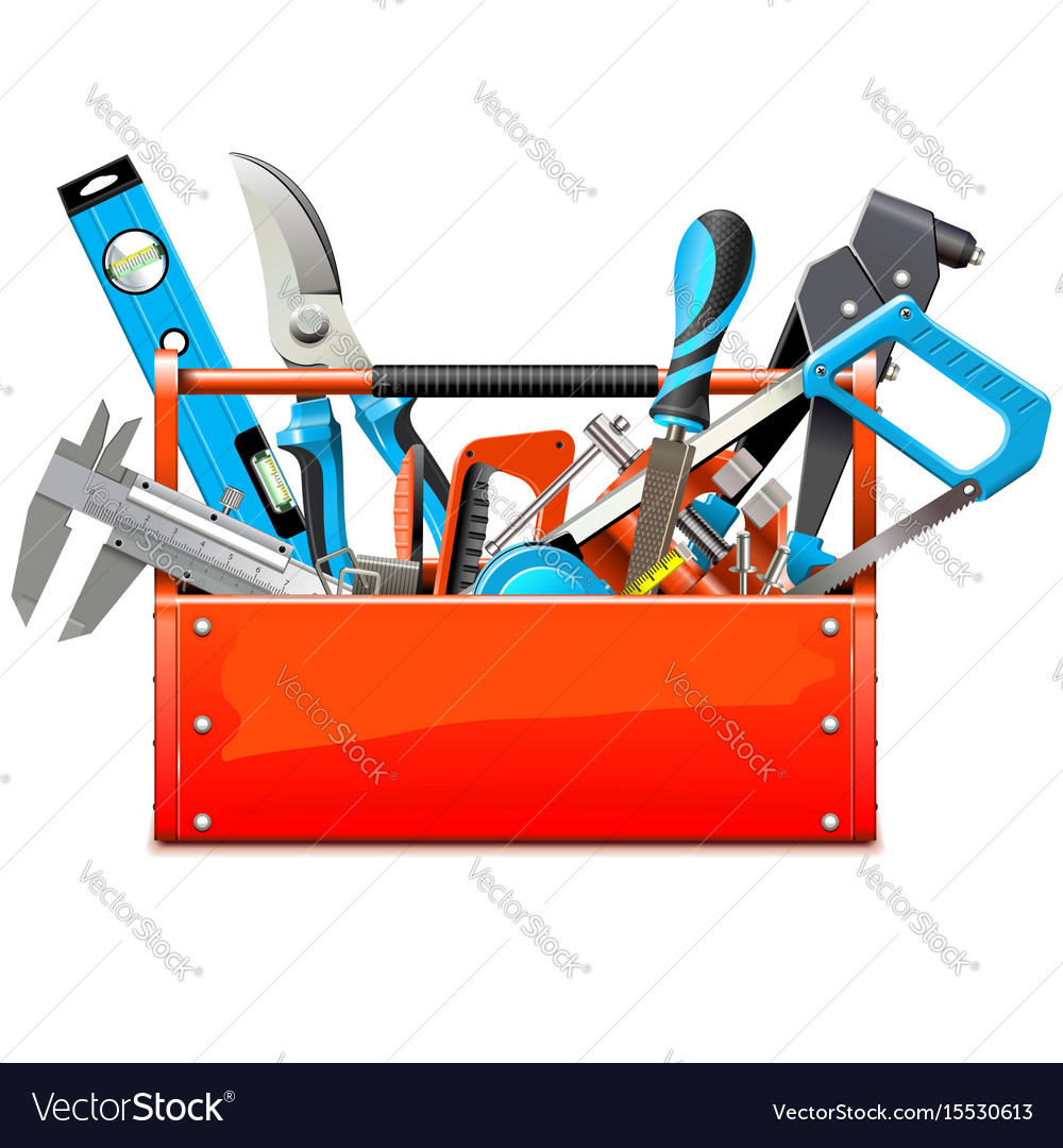 Toolbox with hand tools Royalty Free Vector Image