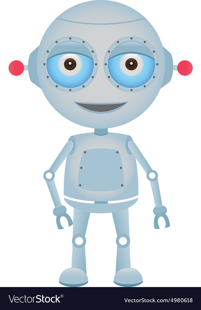 Abstract Cute Robot On A White Background Vector Image