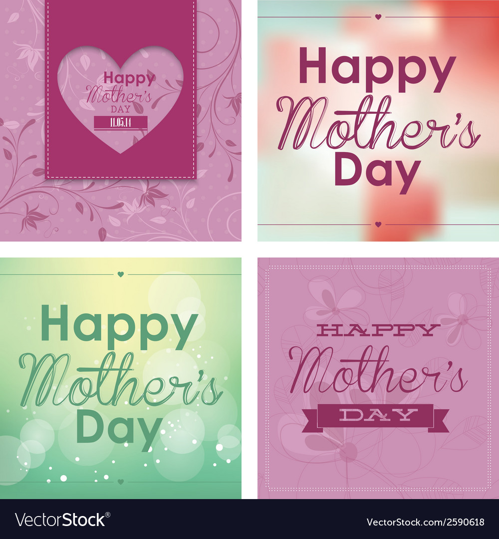 Abstract happy mothers day text on a special Vector Image