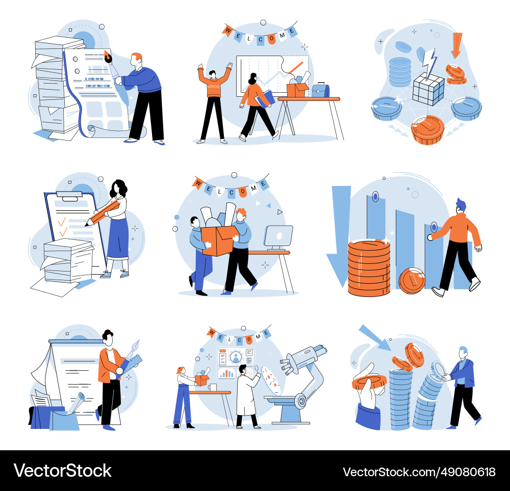 Business chaos heavy workloads and lack Royalty Free Vector