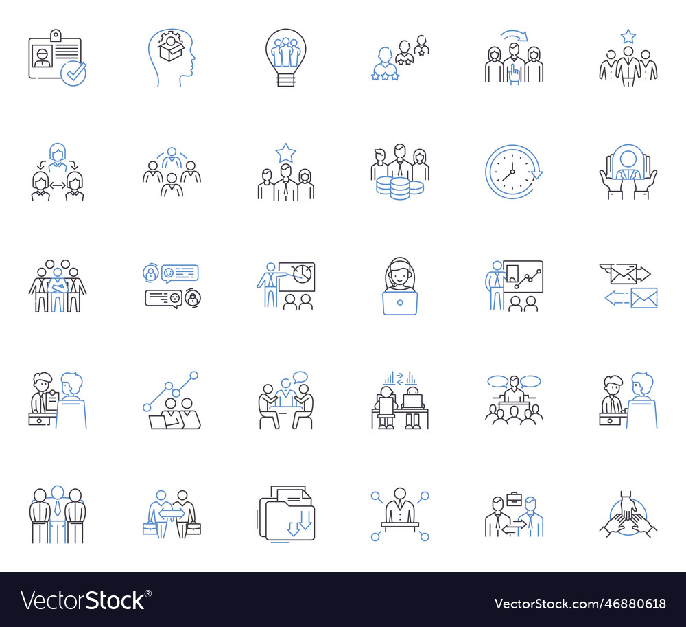 Business strategy line icons collection Royalty Free Vector