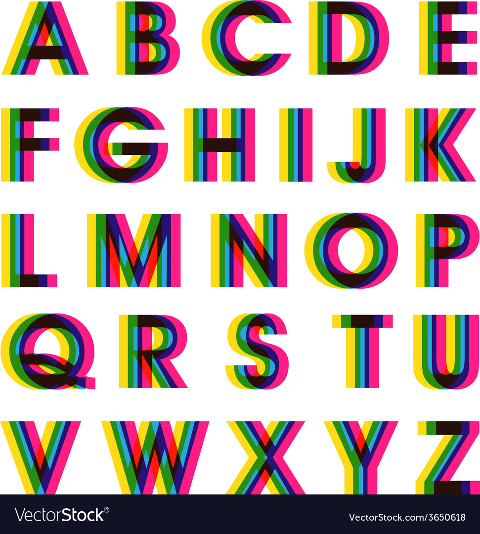 colorful alphabet set royalty free vector image