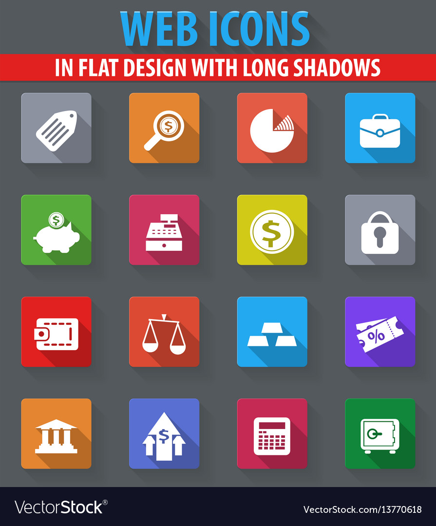 Finance icons set Royalty Free Vector Image VectorStock