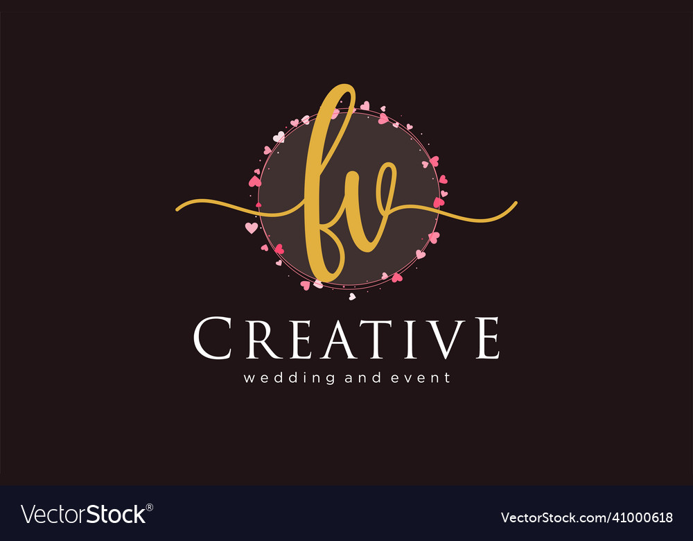 Initial Fv Feminine Logo Usable For Logo Vector Image