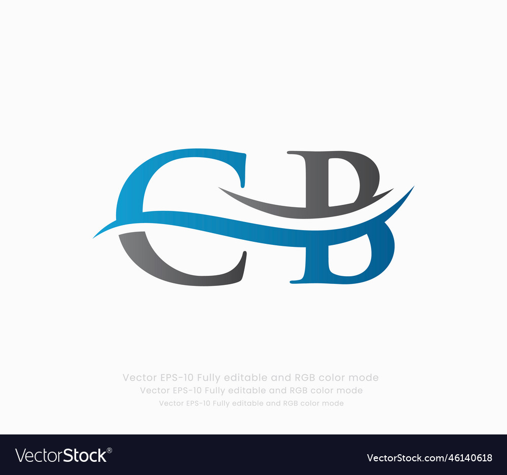 Letter c b linked logo Royalty Free Vector Image