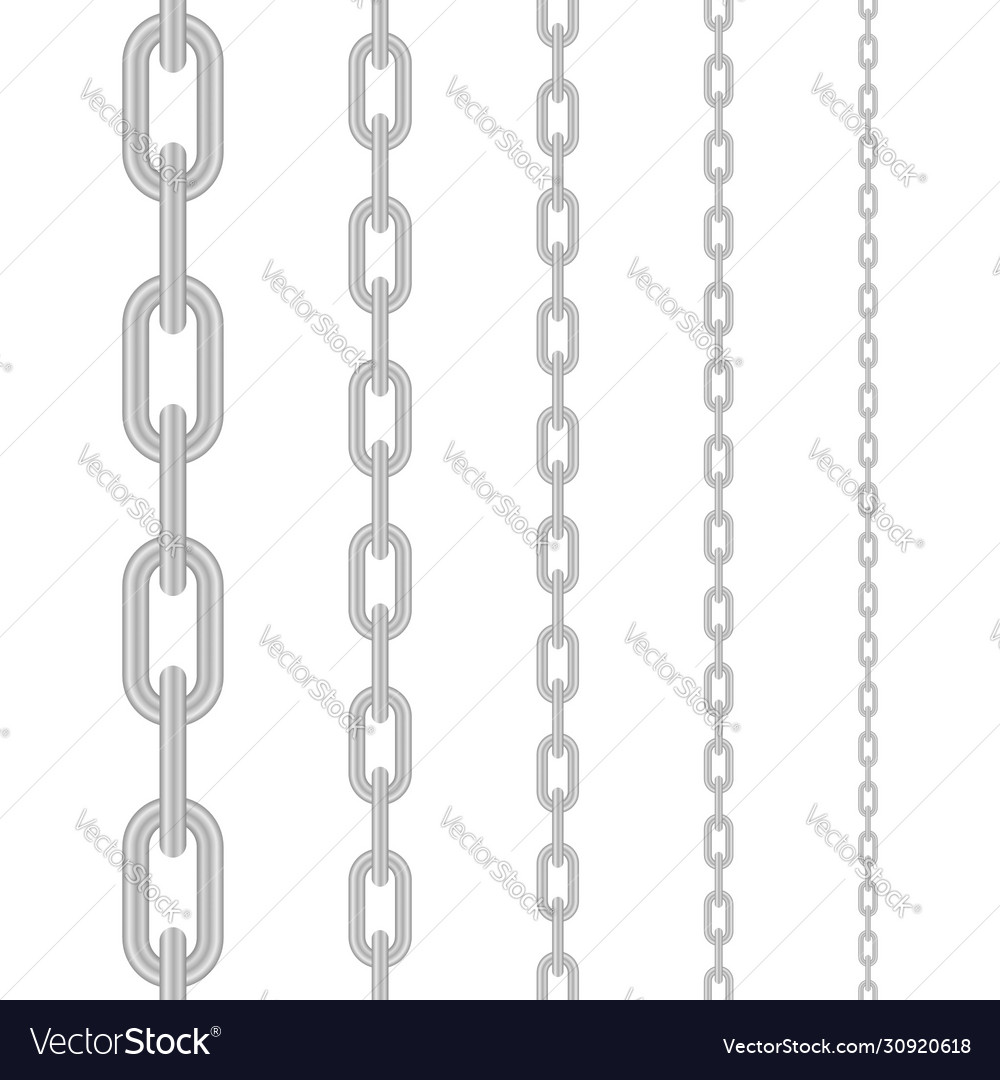 Metallic chain block chain collection seamless Vector Image