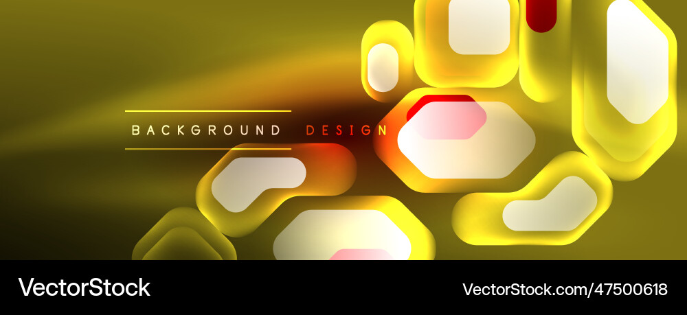Neon lines squares and round shapes abstract Vector Image
