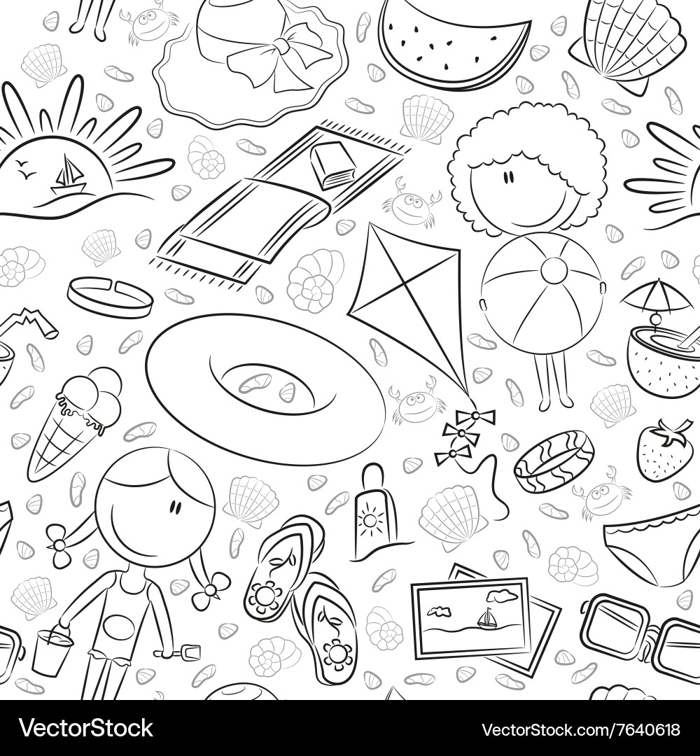 Summer seamless pattern Royalty Free Vector Image