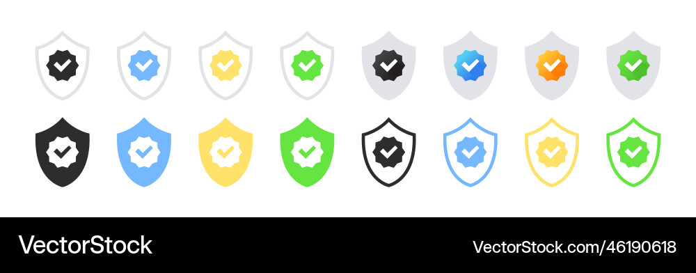 Verification check marks profile Royalty Free Vector Image