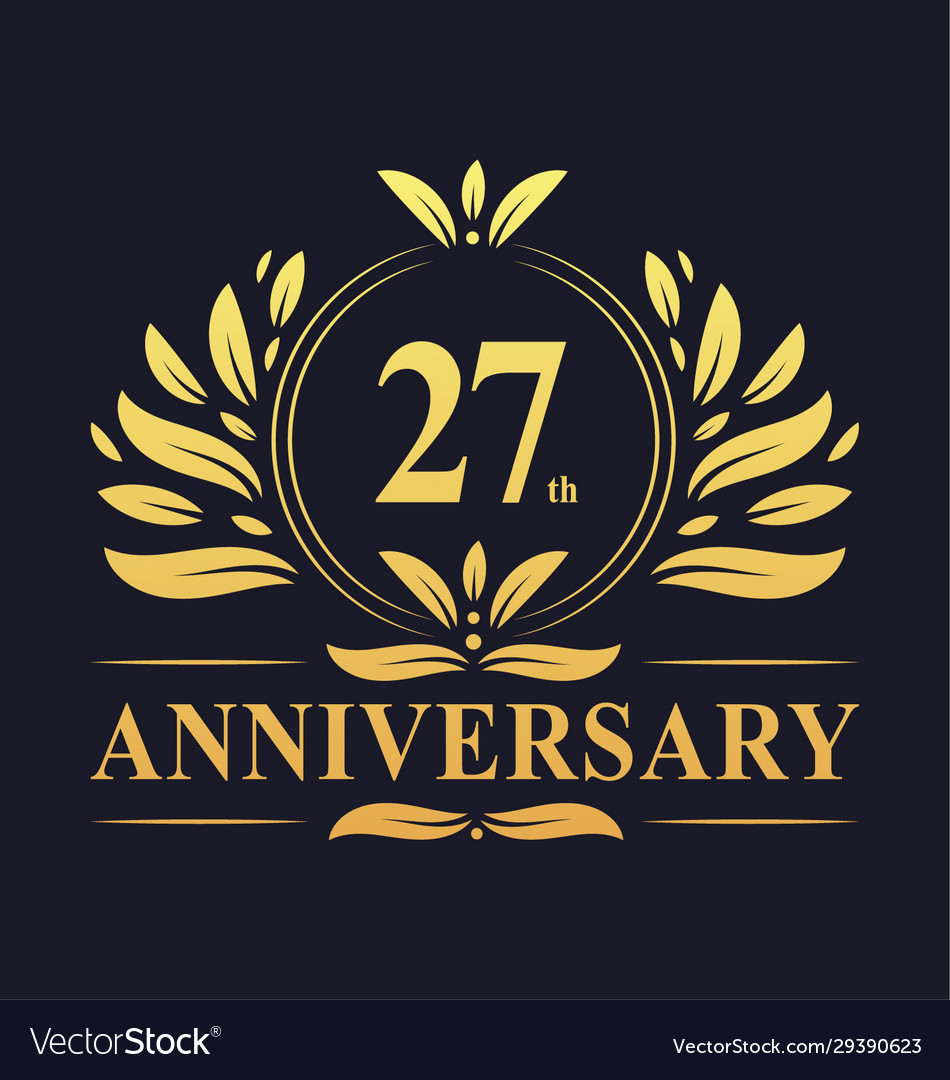 27th anniversary logo 27 years anniversary design Vector Image