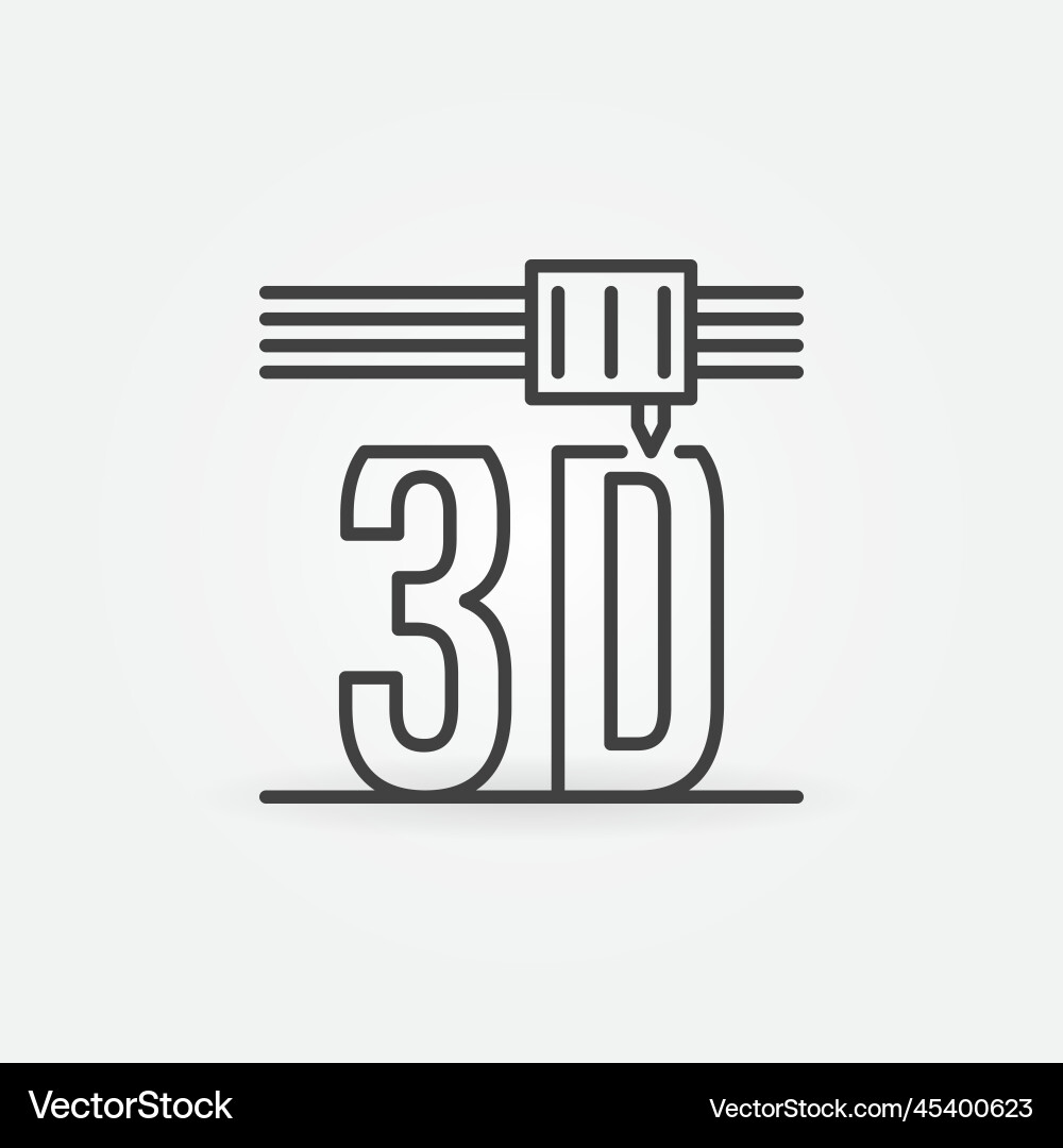 3d printing thin line prototype concept icon Vector Image