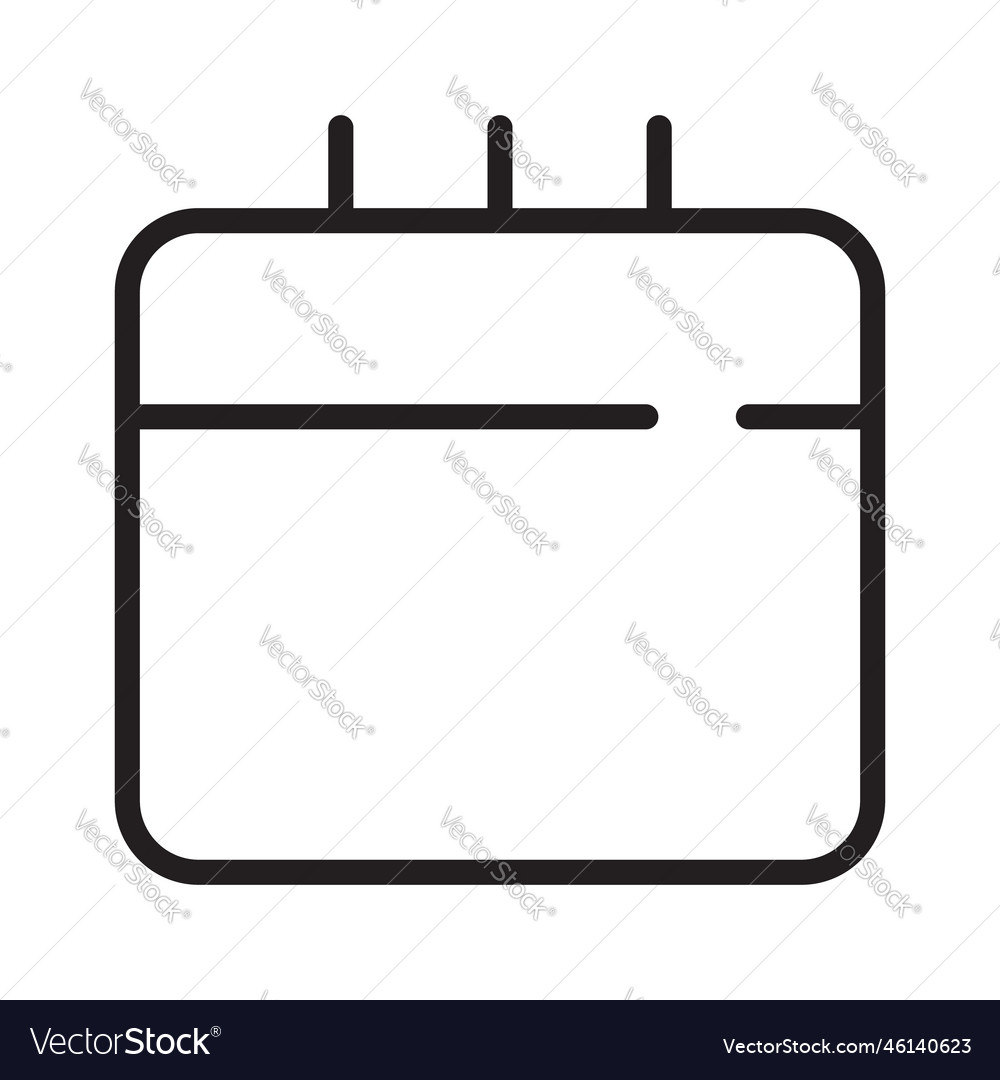 Calendar outline icon linear black Royalty Free Vector Image