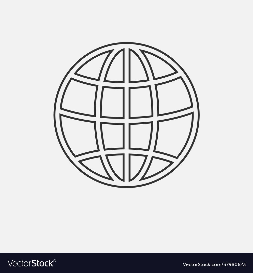 Globe icon flat design isolated on white Vector Image