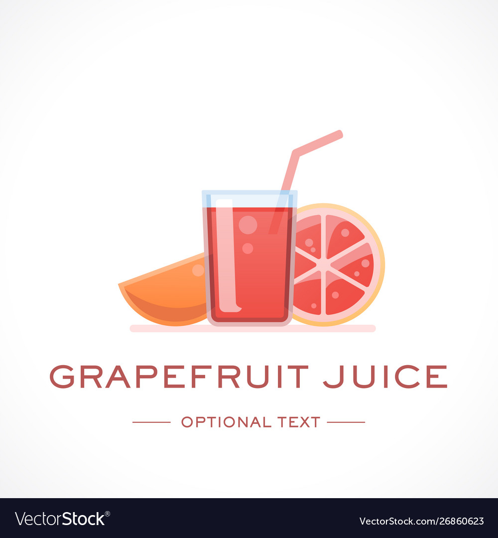 Grapefruit Juice Design Logo Template And Text Vector Image