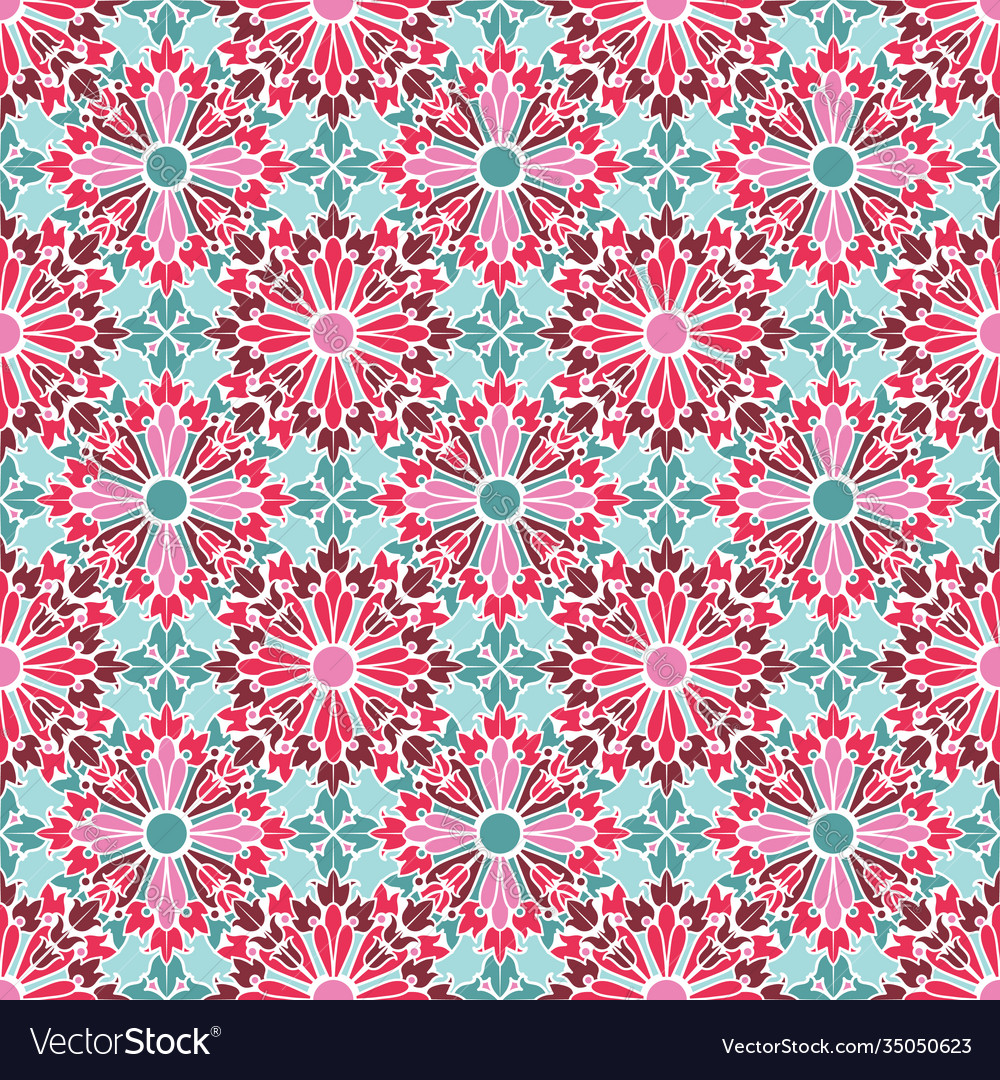 Vintage Seamless Flower Pattern Royalty Free Vector Image