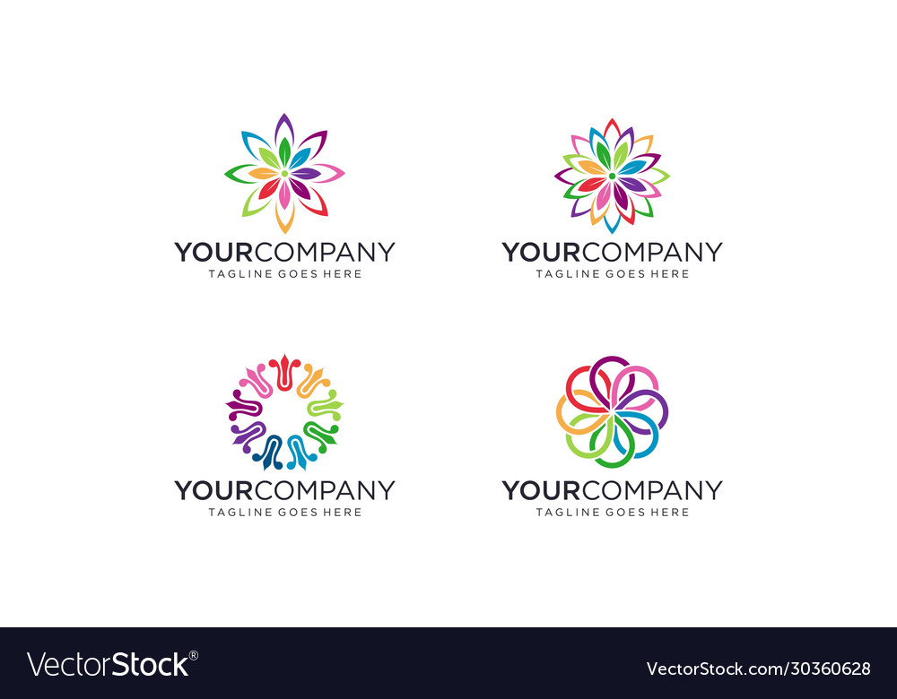 Abstract flower logo design for beauty Royalty Free Vector