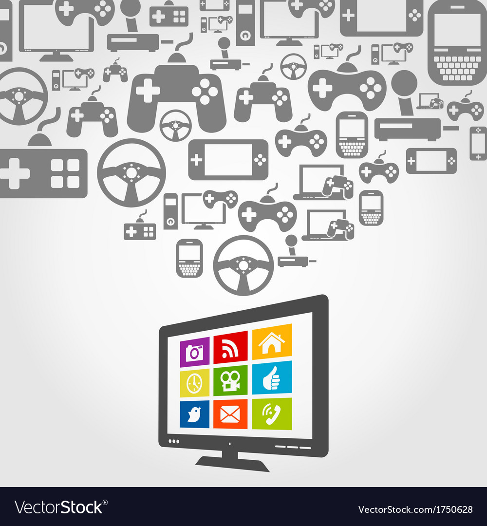 Computer game Royalty Free Vector Image - VectorStock
