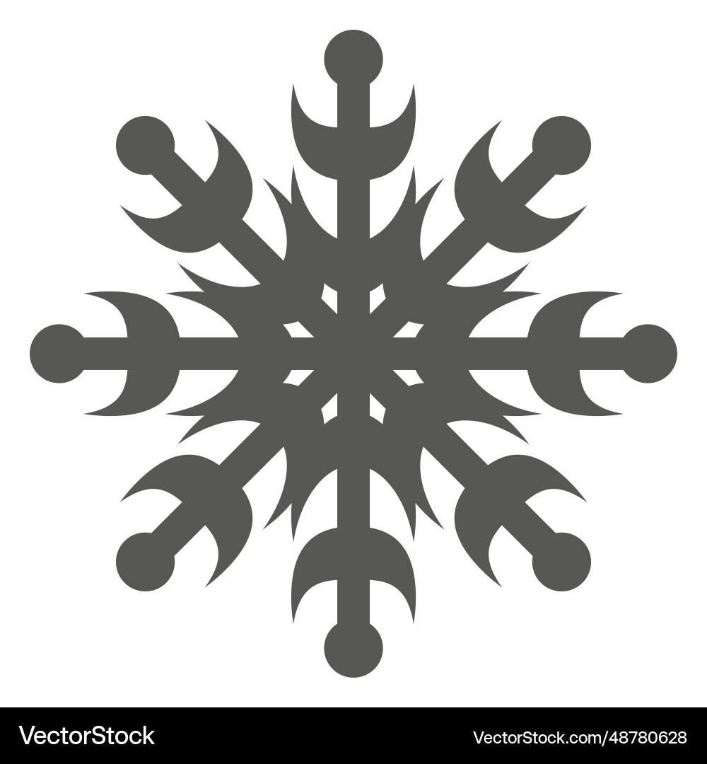 Decorative snowflake icon Royalty Free Vector Image