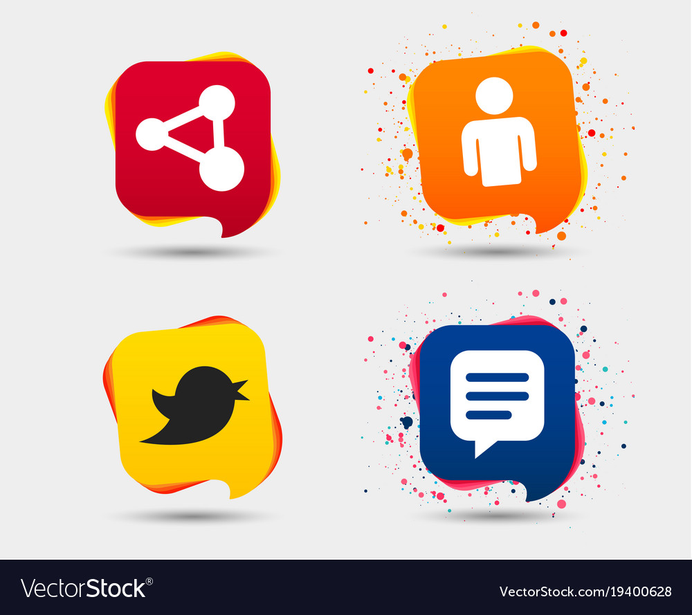 Human person and share icons speech bubble Vector Image