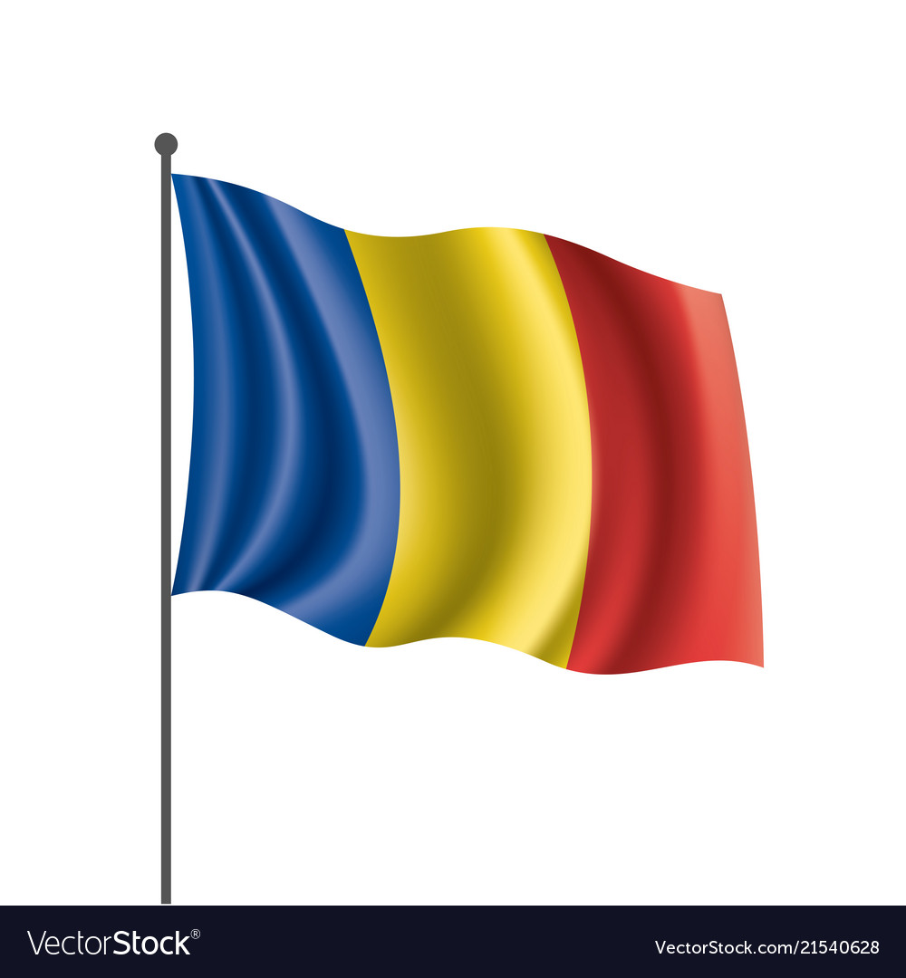 Romania flag on a white Royalty Free Vector Image