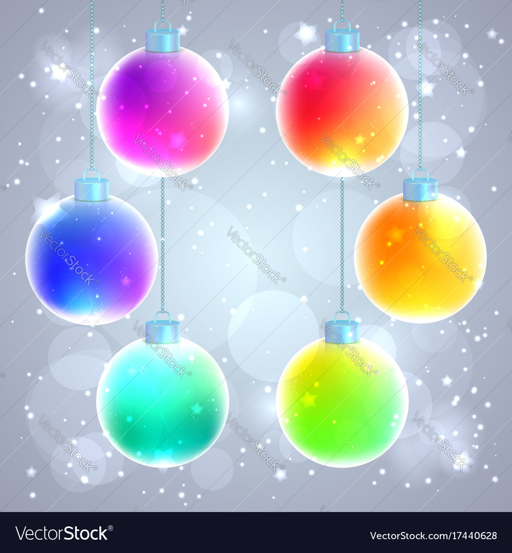 rainbow christmas balls