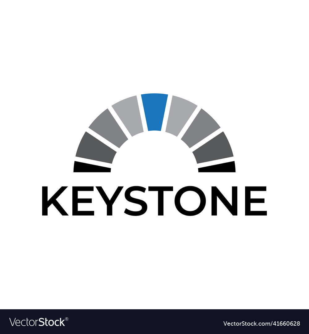 Simple keystone logo design Royalty Free Vector Image