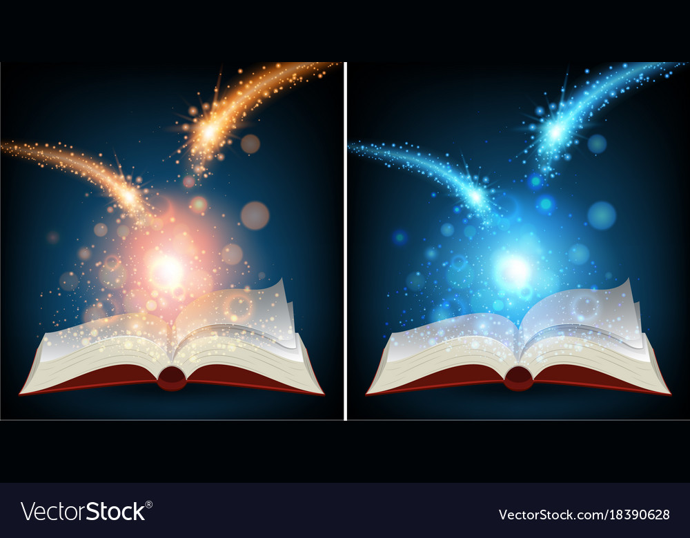 Two books with bright light