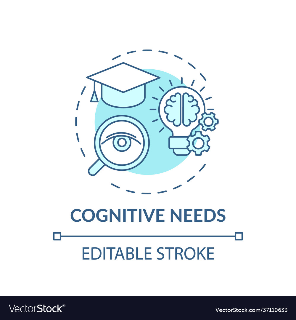 Cognitive needs turquoise concept icon Royalty Free Vector