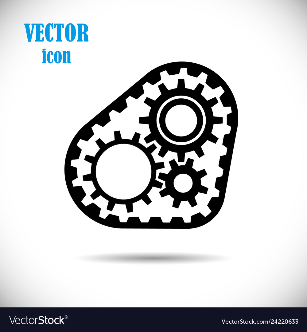 Gears with timing belt drive chain mechanisms Vector Image