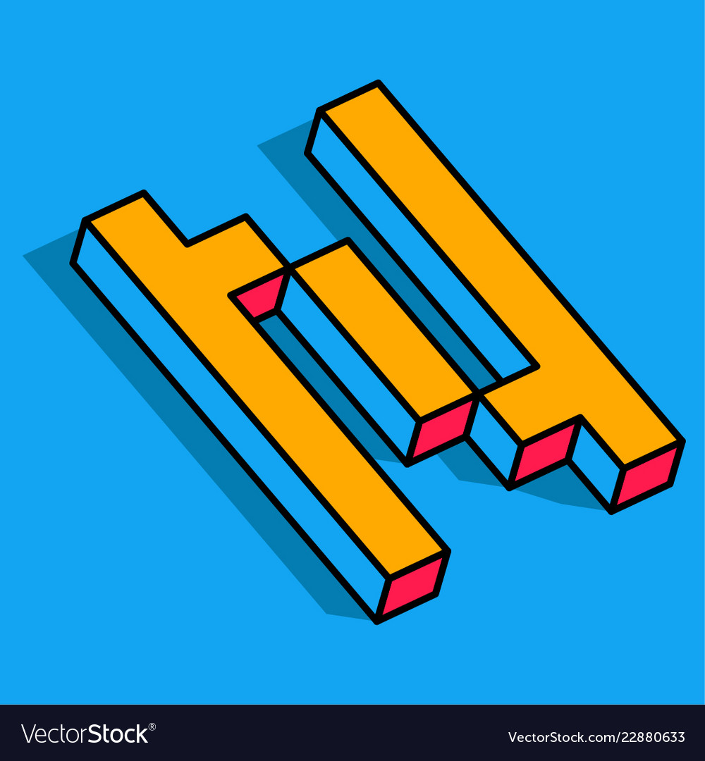 isometric n letter n 3d logo royalty free vector image vectorstock