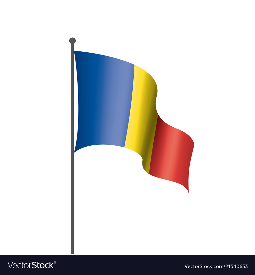 Romania flag on a white Royalty Free Vector Image