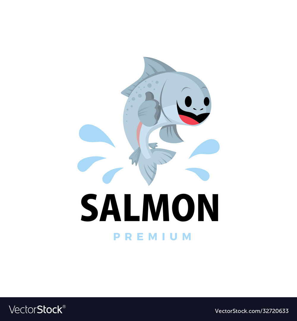 Salmon thumb up mascot character logo icon Vector Image