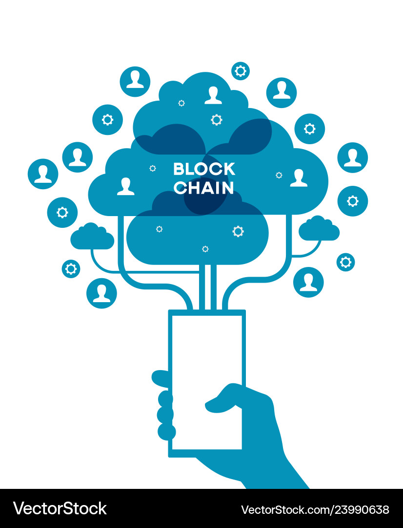 Blockchain cryptocurrency template Royalty Free Vector Image