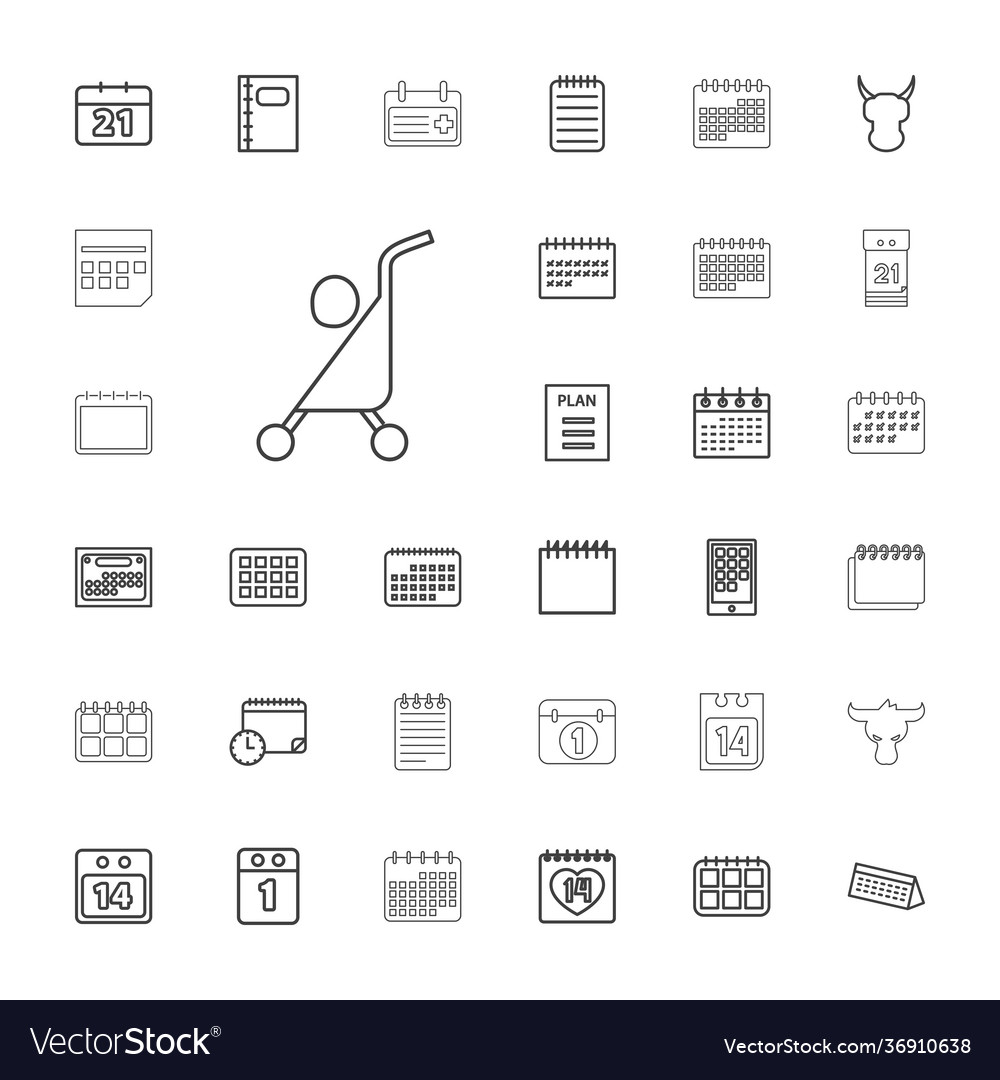 Calendar icons Royalty Free Vector Image - VectorStock