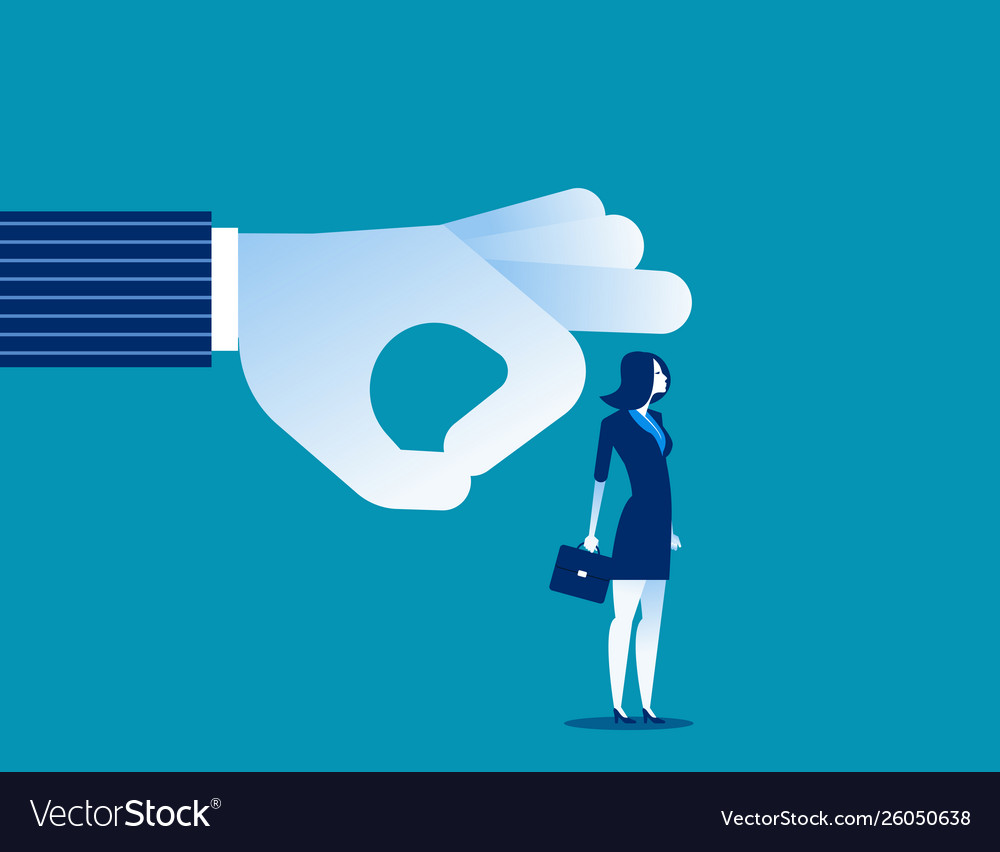 Fired manager flicking businesswoman off team Vector Image