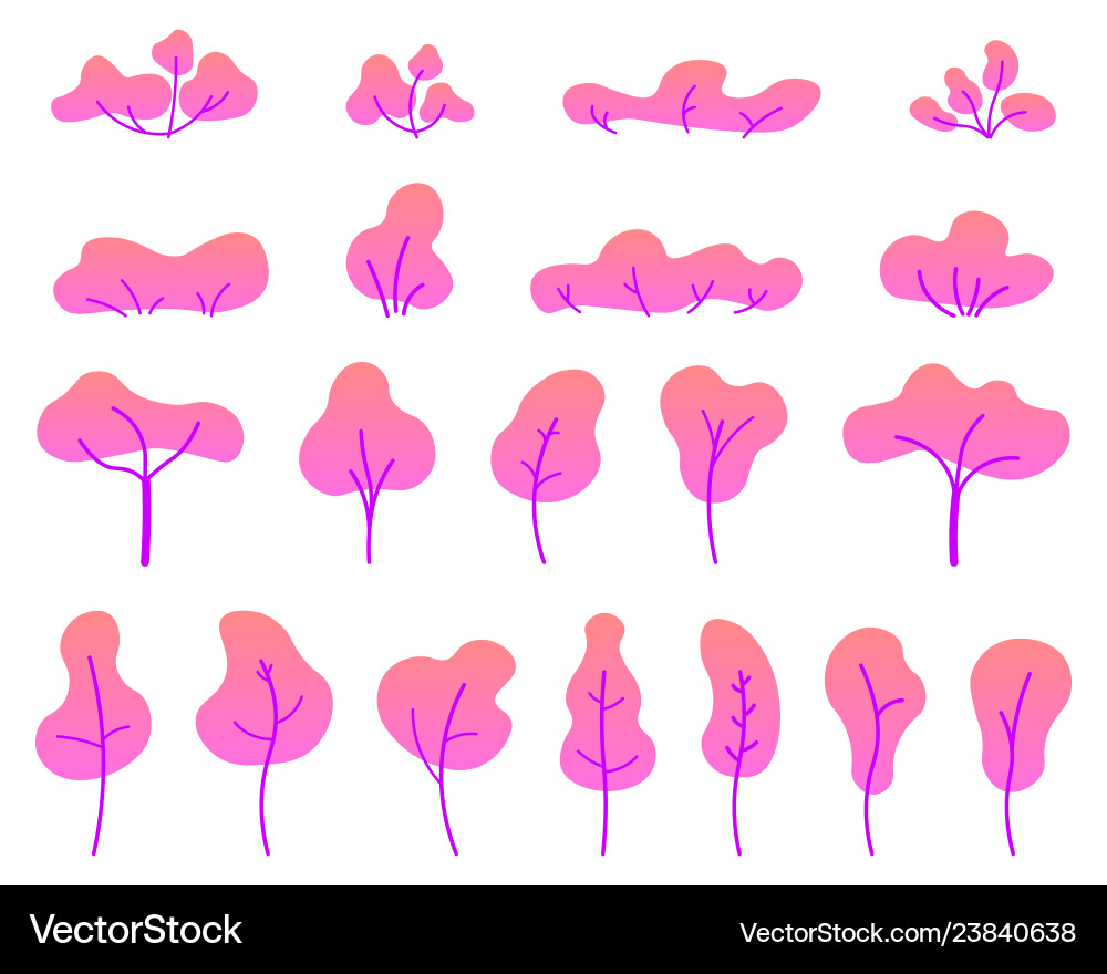 Flat trees set Royalty Free Vector Image - VectorStock